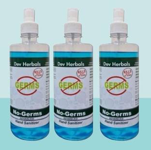 Dev Alcohol based hand sanitizer PO3X500ml, Sanitizer for kids, Kilss 99.9% germs Hand Sanitizer Pump + Refill
