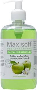 Maxisoft Natural Green Apple Deep Cleansing Hand Wash 500 ml | Neem & Tulsi Hand Wash Bottle