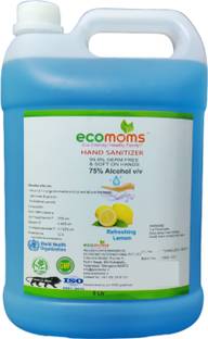 ecomoms  Liquid 5 litre 99.99% Effective Against Germs | Safe for Kids Hand Sanitizer Can