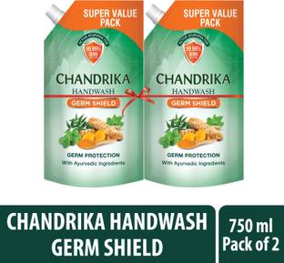 Chandrika Germ Shield With Ayurvedic Ingredients and 99.99% Germ Protection Hand Wash Pouch