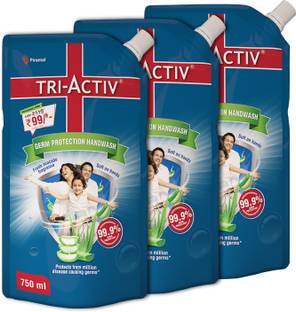 Tri-Activ Germ Protection Handwash - Refill | Protects from 99.9% disease causing germs Hand Wash Pouch