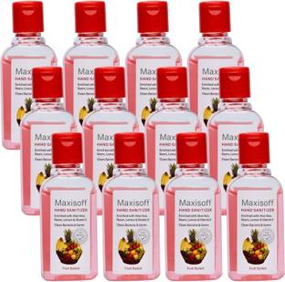 Maxisoft Sanitizer (Fruit Basket) | Aloe & Neem | Paraben Free Hand Sanitizer Bottle