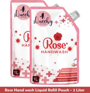 SQUEEKY Rose Nourishing Liquid Hand Wash Refill, Skincare Hand Wash Pouch Hand Wash Pouch