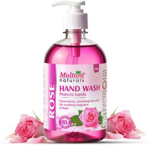 Multani Naturals Rose Hand Wash | 99.9% Germs Protection | Dermatologically Tested - Hand Wash Pump Dispenser
