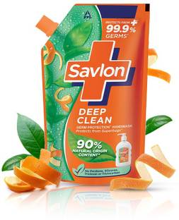 Savlon Deep Clean Germ Protection|90% Natural Origin Hand Wash Refill Pouch