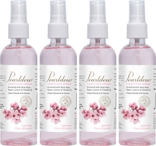 Pearldew Sanitizer Spray (Cherry Blossom) | Aloe & Neem | Paraben Free 120 ml Hand Sanitizer Bottle