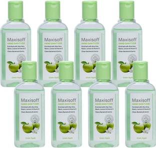 Maxisoft Sanitizer Gel (Green Apple) 100 ml | Aloe & Neem | Paraben Free Hand Sanitizer Bottle