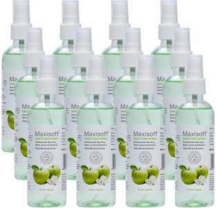 Maxisoft Sanitizer Spray (Green Apple) 120 ml | Aloe & Neem | Paraben Free Hand Sanitizer Bottle