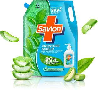 Savlon Moisture Shield Germ Protection Liquid Handwash Refill, Protect from 99.9% Germs Hand Wash Pouch