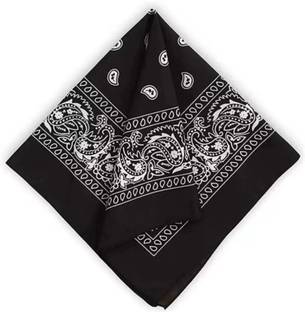 kshs Bandanas 22 X 22 Inch 100% Cotton ["Black"] Handkerchief ["Black"] Handkerchief