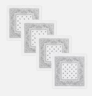 ronik sales Cotton Paisley Print Bandana Handkerchief Scarf Headband Sun Protection ["White"] Handkerchief