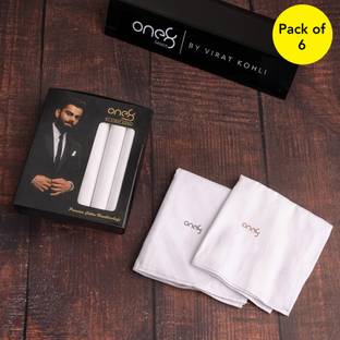 one8 Select By Virat Kohli Premium Cotton Anti-Bacterial Handkerchiefs For Men ["White"] Handkerchief