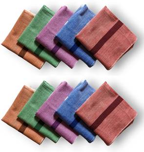 RRCART Shantiniketan Pure Khadi Soft Cotton Large Size ["Multicolor"] Handkerchief