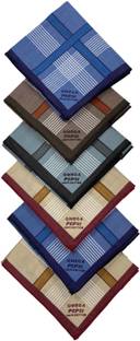 ISMIL Omega 100% cotton hand kercheif for men (Pack of 6) ["Multicolor"] Handkerchief