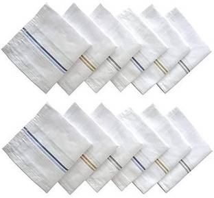 riseabove Premium Striped Handkerchief for Men ["White"] Handkerchief ["White"] Handkerchief