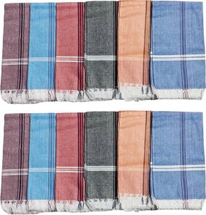 RRCART 100% Pure Khadi Cotton Large Size 24"x24" (60cm x 60cm) ["Multicolor"] Handkerchief