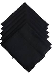 Ritya Creation Handkerchief (Pack of 6) ["Black"] Handkerchief