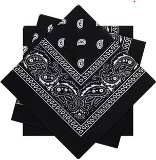 riseabove Cotton Skull Design Big Size Bandana Handkerchief Head Wraps ["Black"] Handkerchief