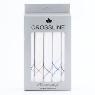 CROSSLINE 100% COMBED COTTON HANDKERCHIEF ["White"] Handkerchief