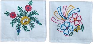 Biswas Bloom hanky-bb-02-first ["White","Red","Green"] Handkerchief