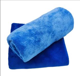 ZEDFIBER HAND TOWEL, Face Towel, Plain Hanky 400GSM Handkerchief, RUMAL, NAPKIN(40X40CM) ["Blue","Light Blue"] Handkerchief