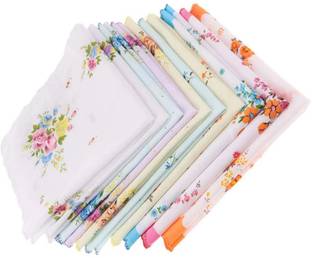 RetailFi Premium Cotton,Colorful Prints,women Handkerchiefs (Pack of 12) ["Multicolor"] Handkerchief