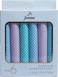 Femme ESSENTIAL CHECKS-LADIES COTTON HANDKERCHIEVES ["CHECK PRINTS"] Handkerchief