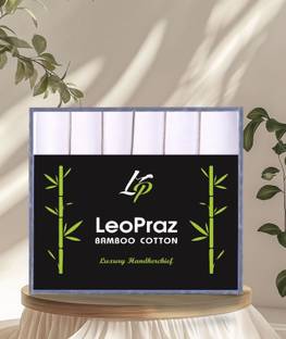 LEOPRAZ BAMBOO COTTON HANDKERCHIEF ["SUPER WHITE"] Handkerchief