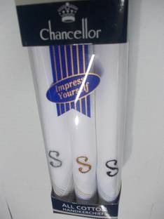 CHANCELLOR Initialed ["White"] Handkerchief