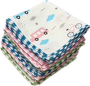 SGN TRADERS Soft Cotton Handkerchief with Playful Patterns Set for Kids, Women & Girls ["Multicolor"] Handkerchief