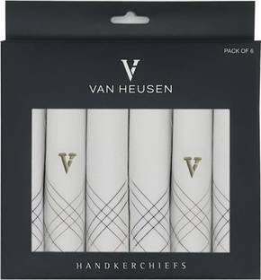 VAN HEUSEN Mens Cotton Hanky ["White"] Handkerchief