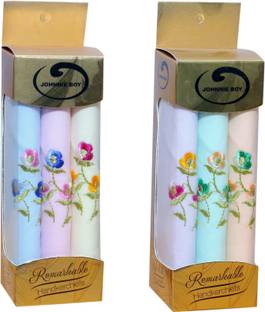 Johnnie Boy cotton handkerchief for girls or women with embroidery of flower design hanky ["Multicolor"] Handkerchief