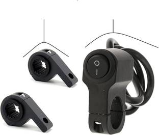 Hybrid Motors CNC Aluminium Handle Bar Fog Light Single Switch 1-Way+CNC Fog Light Clamp Combo Clip-on Handle Bar