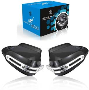 Moto Genius Universal Motorcycle Hand Guards Protectors | Wind Deflector (Black) Handle Bar