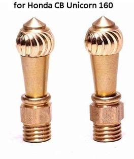 Golden Fox Brass Rear View Mirror Nut Cap (Set of 2) for Honda CB Unicorn 160 Handle Bar