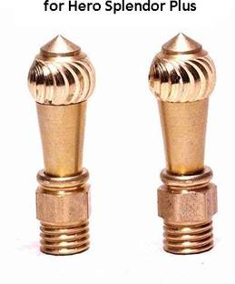 Golden Fox Brass Rear View Mirror Nut Cap (Set of 2) for Hero Splendor Plus Handle Bar