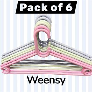 WEENSY Classic Multicolor Plastic Hangers Pack of 6 Plastic Shirt Pack of 6 Hangers For  Shirt