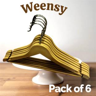 WEENSY Premium Wooden Plastic Hangers for clothes 6 Plastic Saree Pack of 6 Hangers For  Saree