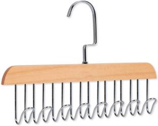 ANKZWEE 8 Hook Hanger Lotus Wood Tie and Belt Hanger Bra Holder Space-Saving Hangers Wooden Tie Hanger For  Tie