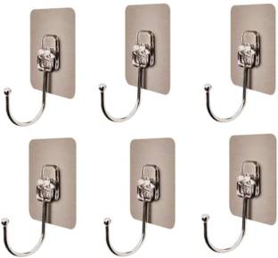 HEYMAK 6pc Adhesive Hooks for Hanging, Wall Hooks for Hanging Can be Use for Kitchen Door Hanger
