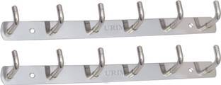 URIM 6 Pin Hook Stainless Steel Bathroom Cloth Steel Dress Pack of 2 Hangers For  Dress