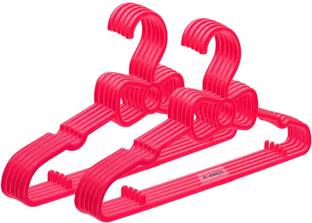 HOMESTIC by Kuber Industries Plastic Non-Slip Clothes Hangers, Pink - Pack of 10 Plastic Dress Pack of 10 Hangers For  Dress