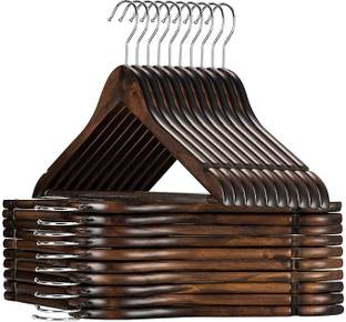 Star Work Premium Swivel Hook for Dress Clothes, Coats, Jackets, Pants, Shirts, Skirts Wooden Coat Pack of 10 Hangers For  Coat