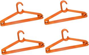 Homix Plastic Hanger Orange Set of 20 Pieces For Saree, Shirt, Coat, Pants, etc. Plastic Saree Pack of 20 Hangers For  Saree