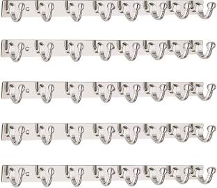 URIM Shape 8 Pin Hook Stainless Steel Bathroom Cloth Hooks / Hanger Hook Rail 8