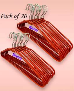 WEENSY Steel Premium Hangers for clothes 20 Red Steel Shirt Pack of 20 Hangers For  Shirt