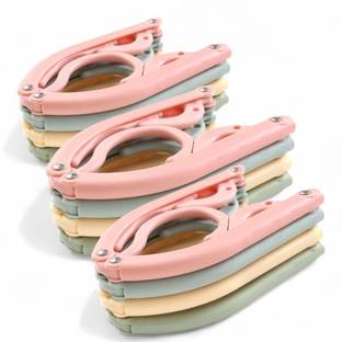 BSRENTERPRISEZ Space Saving Portable & Non-slip Foldable Clothes Hangers for Travel & Camping Plastic Dress Hanger For  Dress