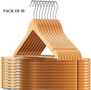 AARON INC Premium Wooden Hanger with Notches for Dress Clothes, Coats, Jackets, Wooden Dress Pack of 30 Hangers For  Dress