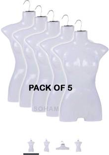 JAYDEEP ENTERPRISE Jay Premium Female Plastic Full Body Mannequin Display Dummy Hanger Plastic Dress Pack of 5 Hangers For  Dress