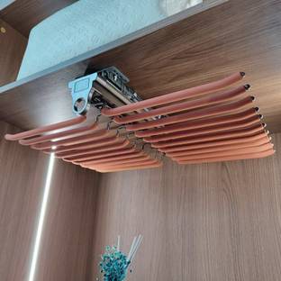 DBR Soft Close Pull-Out Double Row Trouser Rack Mocha for Wardrobe Aluminium Trousers Hanger For  Trousers